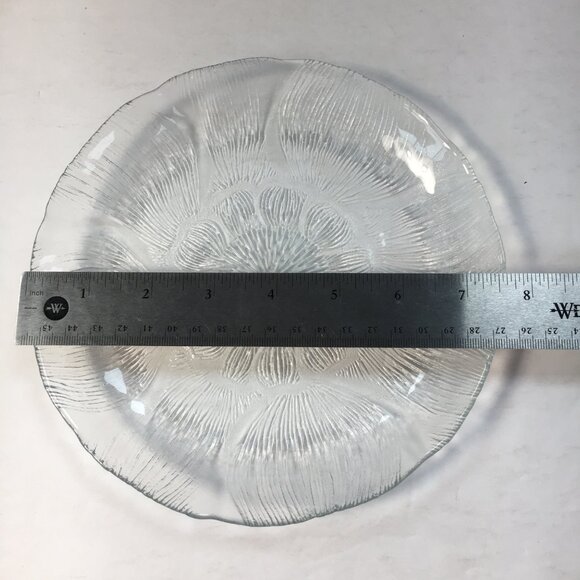 Arcoroc Fleur Canterbury Crocus Set 5 Glass Dessert Plates Textured Floral - Picture 5 of 5